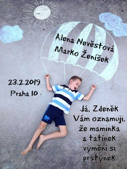 detské kreslené oznámení